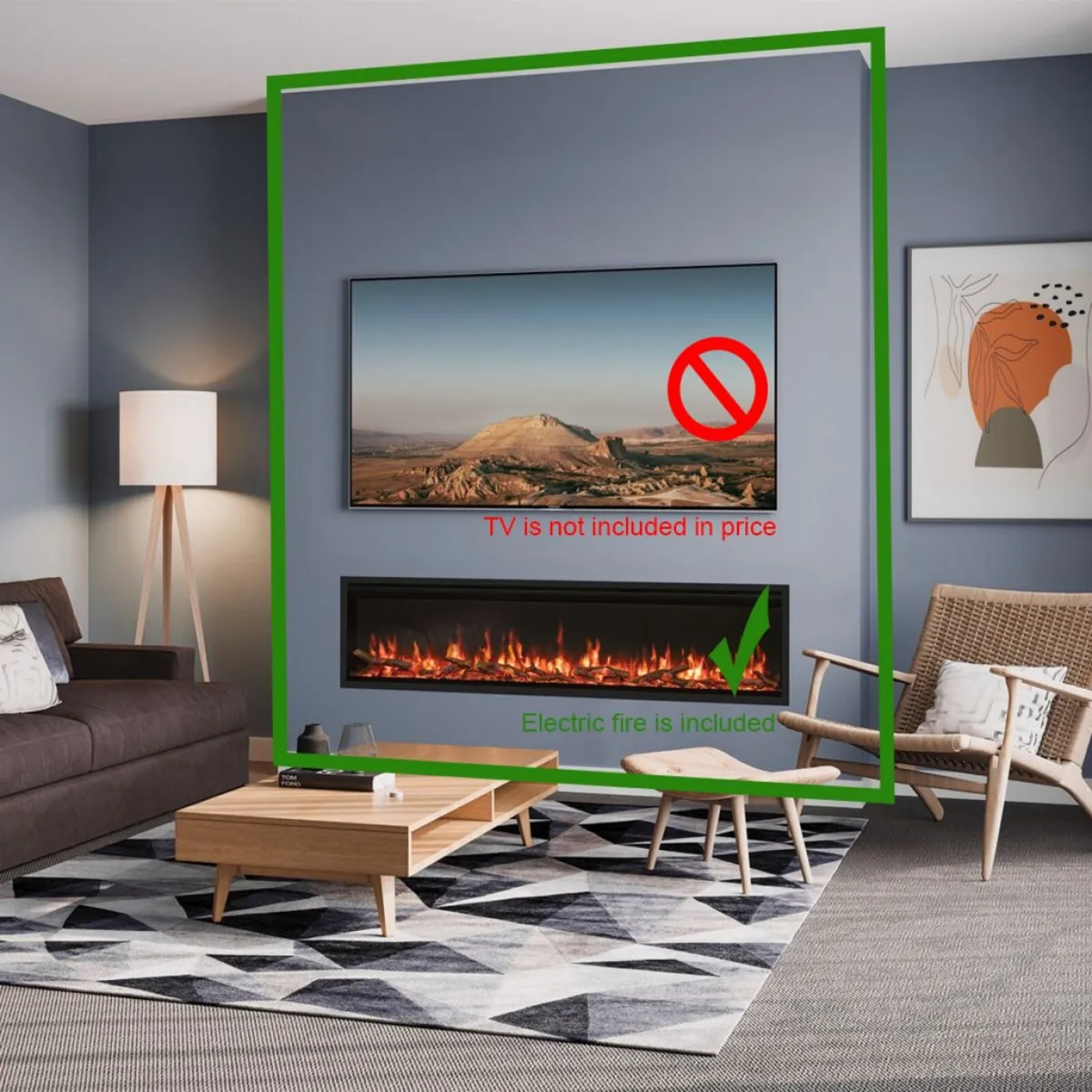 Media wall with Atmos 165R Electric Fire - Image 3