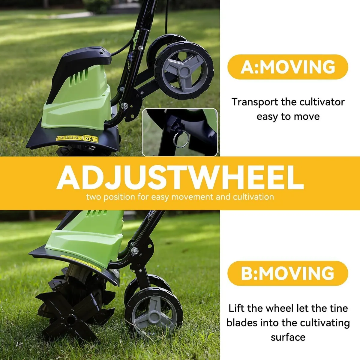 1500W Electric Garden Tiller Cultivator Rotovator - Image 4