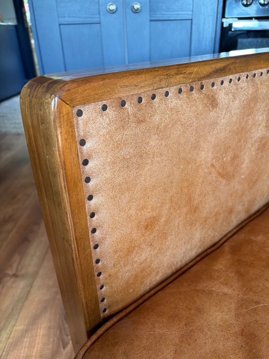 Leather sofa and chair - Image 2