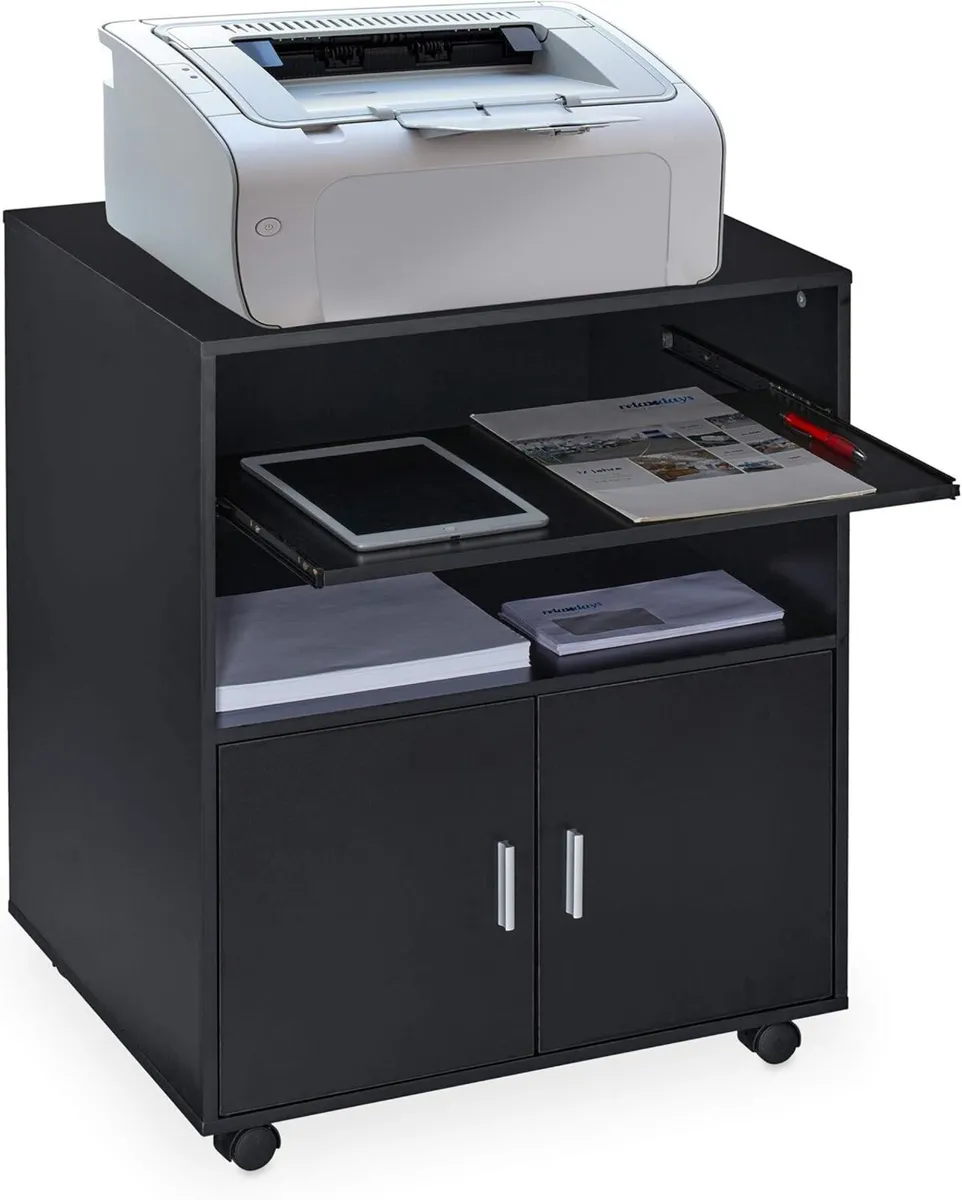 Office Cabinet Storage 2 Shelves Cupboard - Image 1