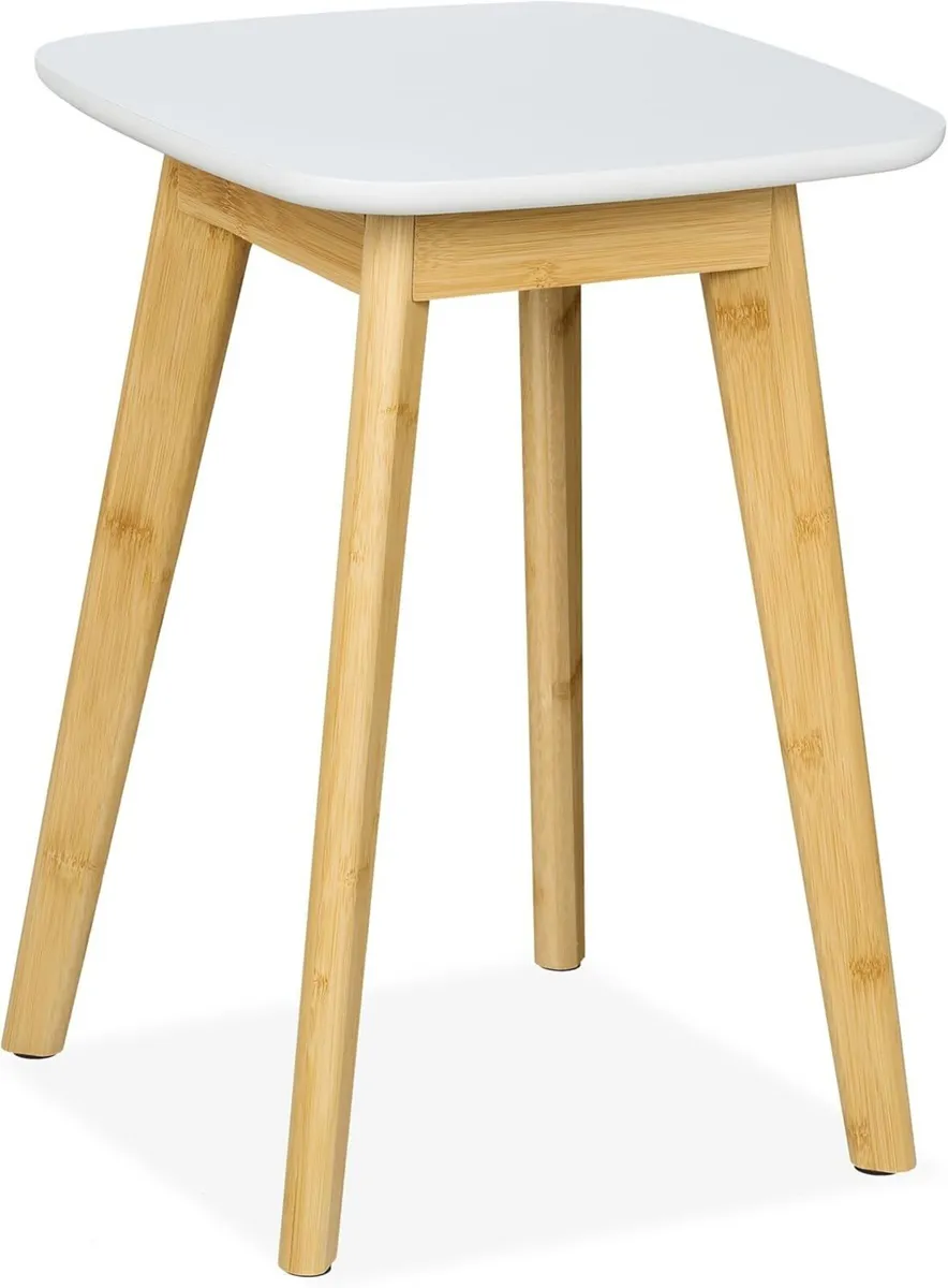 Bamboo Stool for Kitchen Hallway Bathroom HxWxD: - Image 1