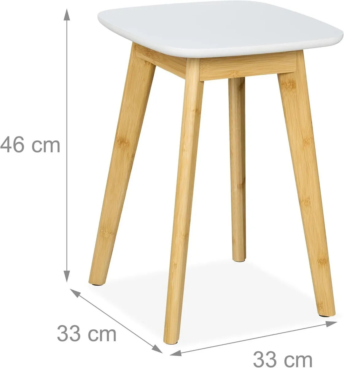 Bamboo Stool for Kitchen Hallway Bathroom HxWxD: - Image 3