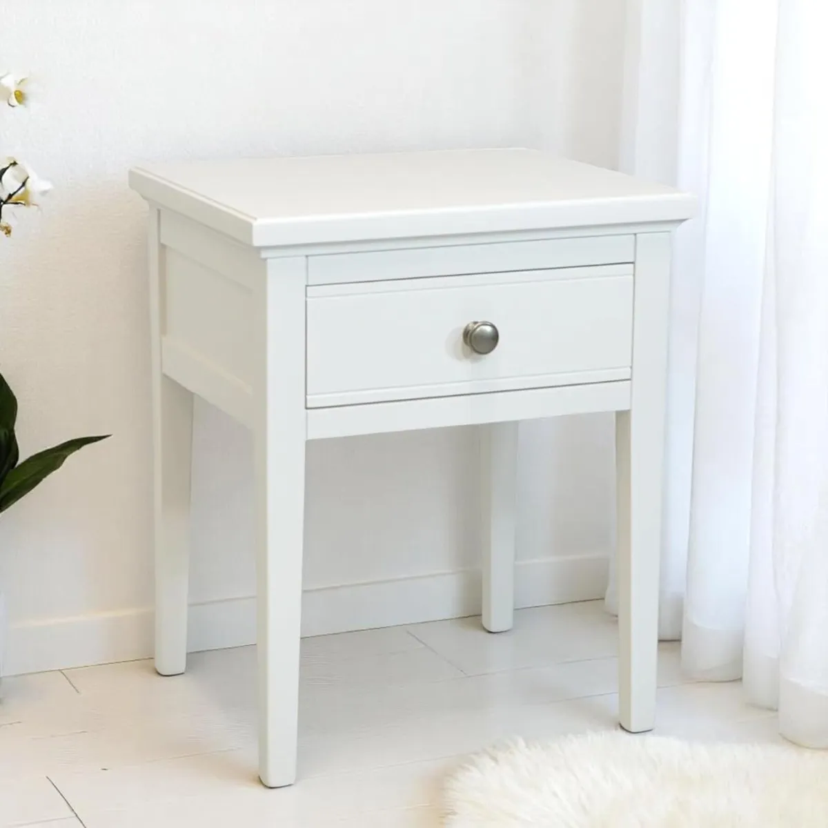 Bedside Table Real Wood Slim Cabinet Living Room - Image 1