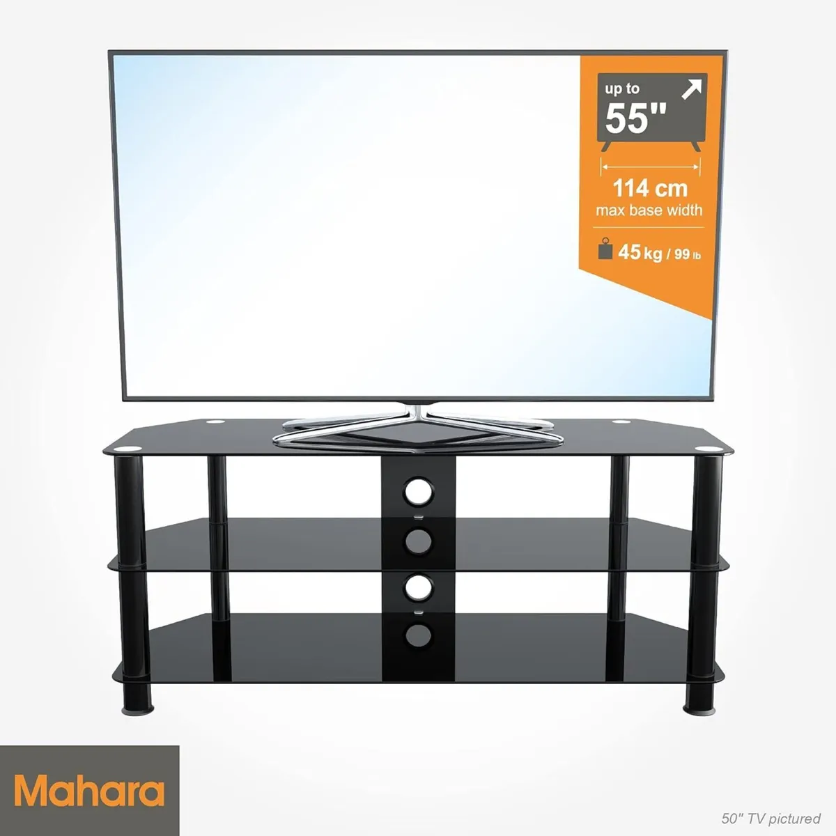 King Black Glass TV Stand for 20-55 Inch LCD/LED/P - Image 2