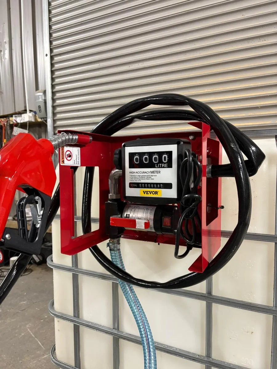 IBC tank (1000L) with fuel pump and meter. - Image 2