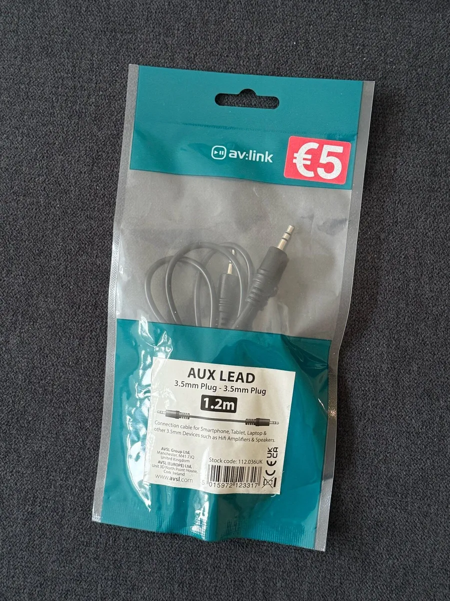 AV LINK 3.55mm Stereo Audio Cable 1.2M - Image 1