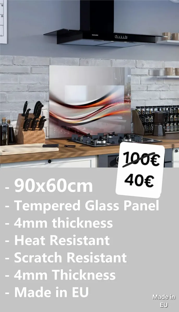 Kitchen Glass Splashback Tempered Panel - Image 1
