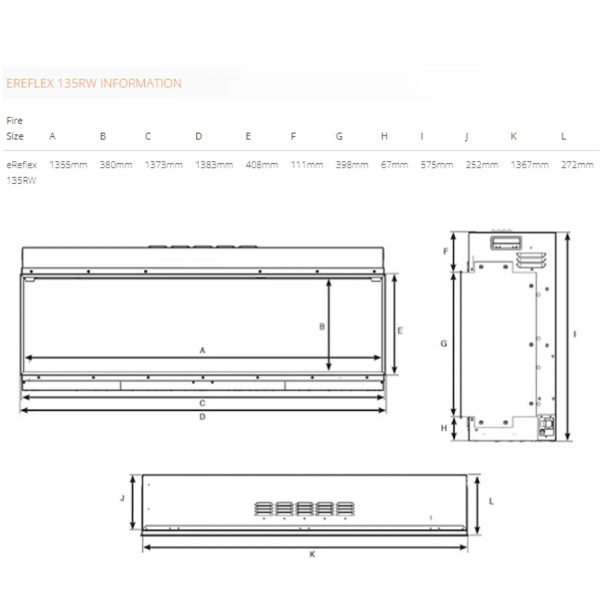 Media Wall Gazco eReflex 135RW - Image 2