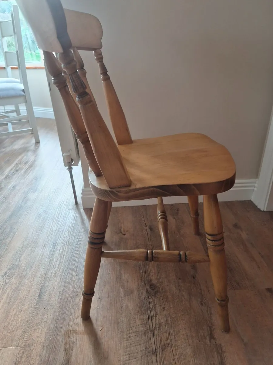 Six solid wood dining chairs - Image 2