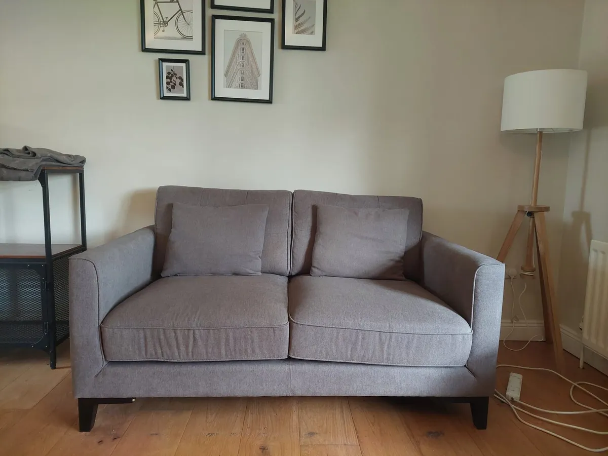 Grey L-Shaped Sofa + Matching 2-Seater – Excellent - Image 2