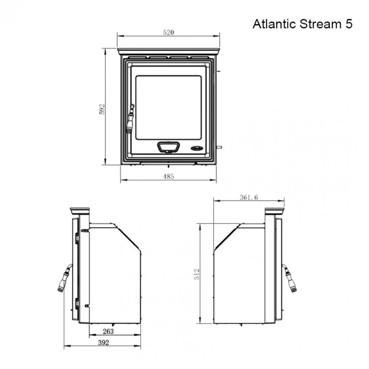 Atlantic Stream 5 kW insert Stove - Image 2