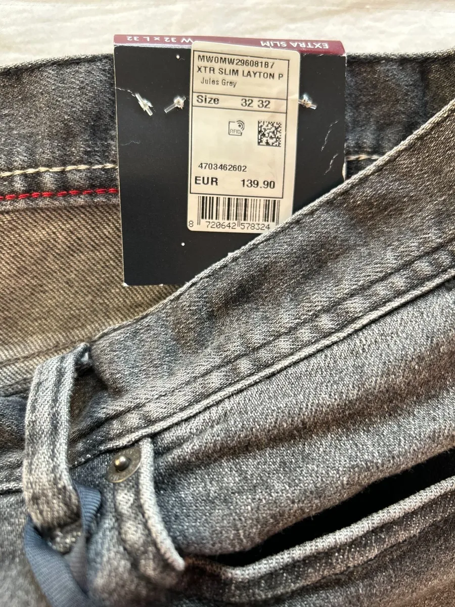 BNWT Tommy Hilfiger Mens Grey Slim Fit Jeans 32/32 - Image 4