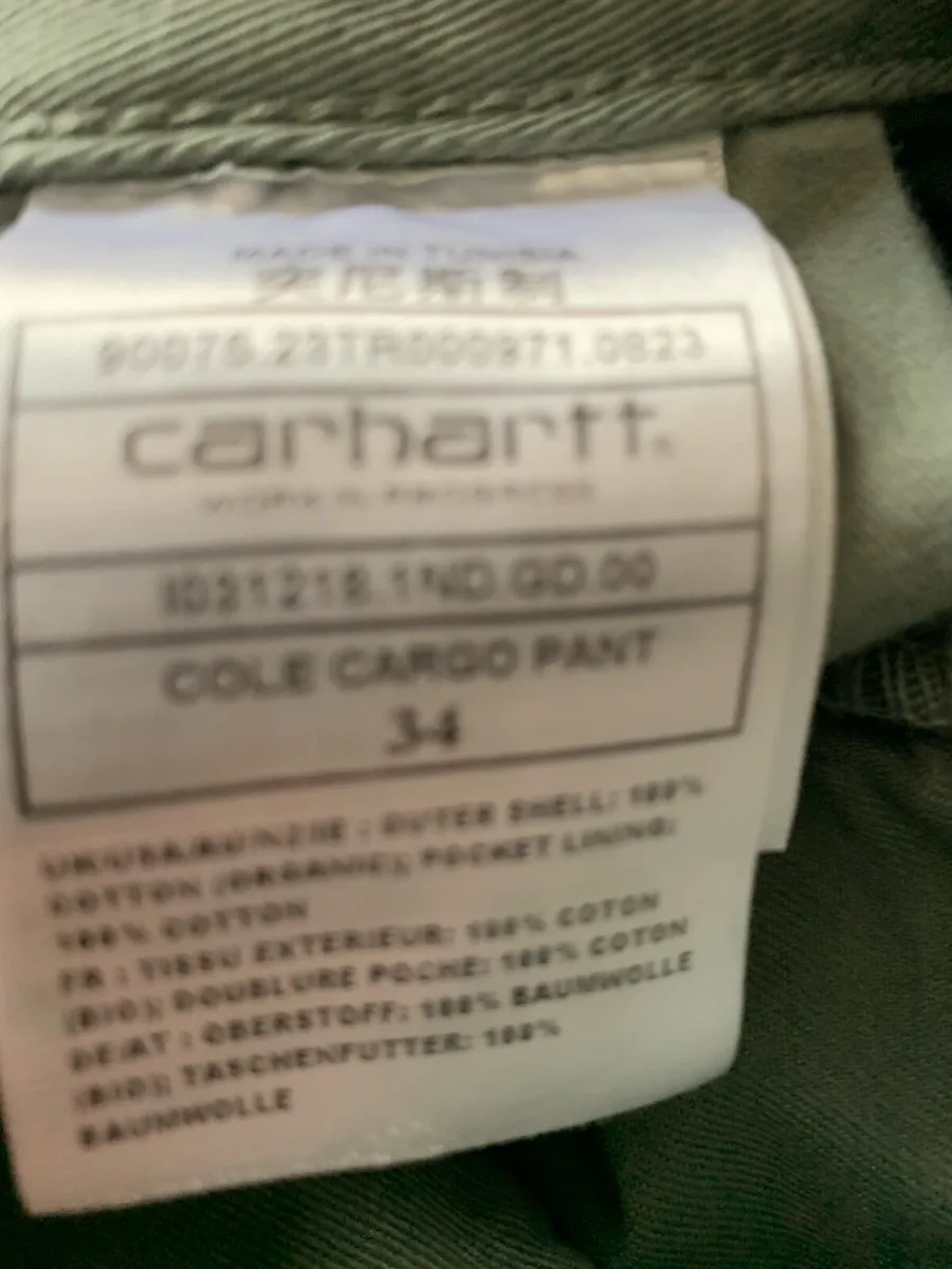Carhartt pants 34 w new - Image 3