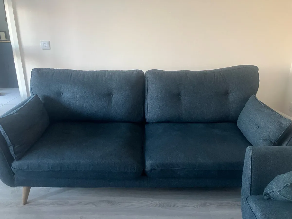 3 Seater Navy Sofa - Image 1