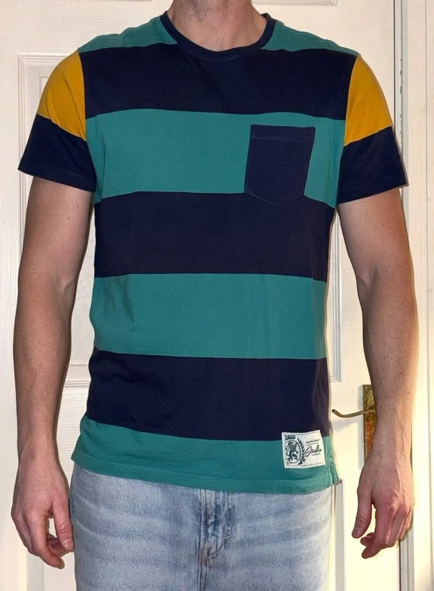 Striped Crew Neck Cotton T-Shirt - Image 1