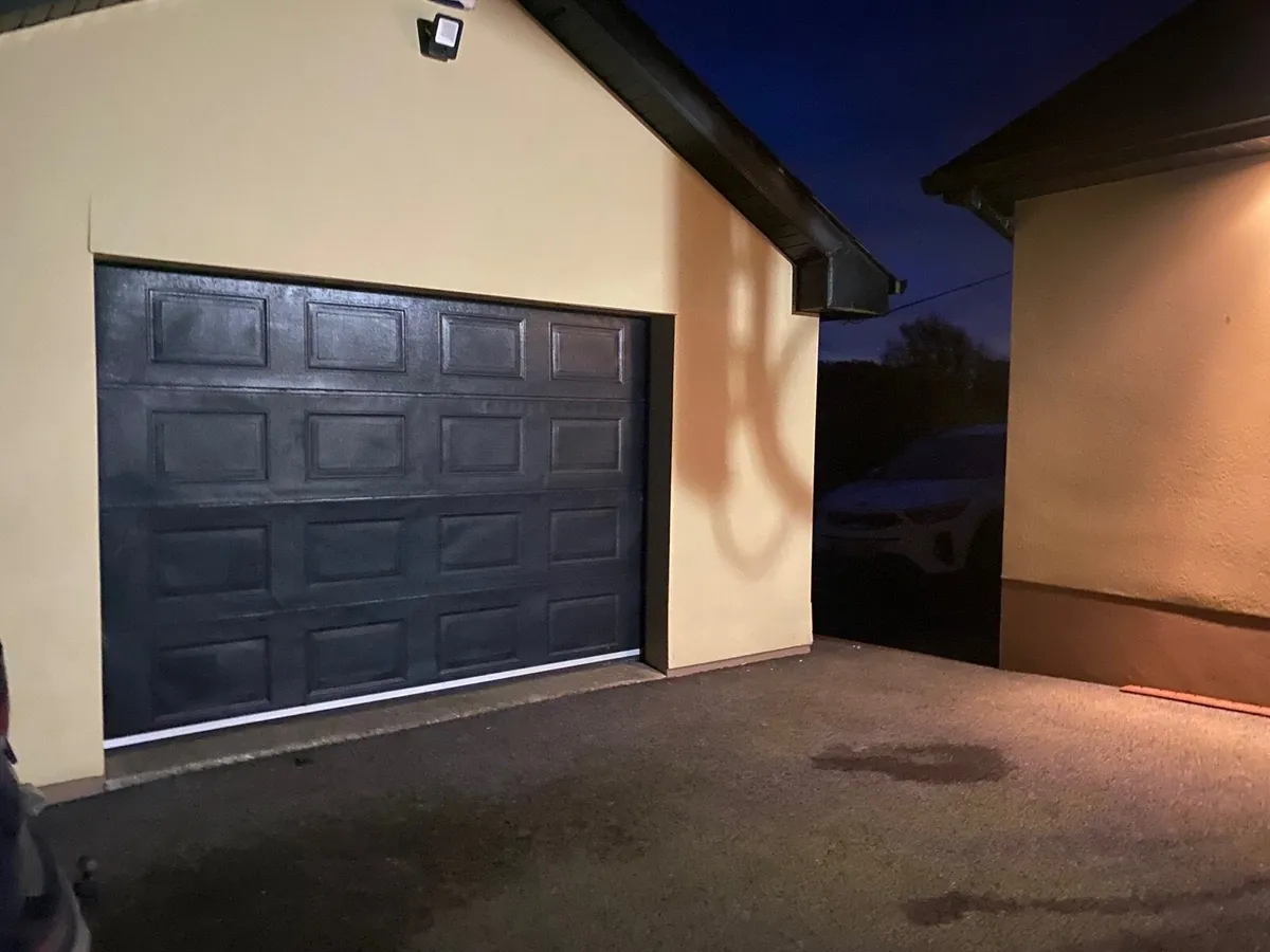 Black up and over electric garage door - Image 2
