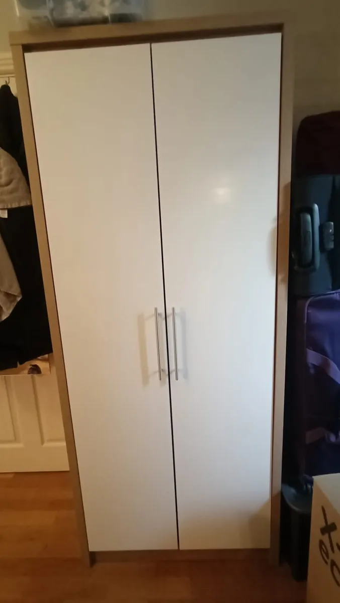 White & Brown Wardrobe + Chest of Drawers - Image 3