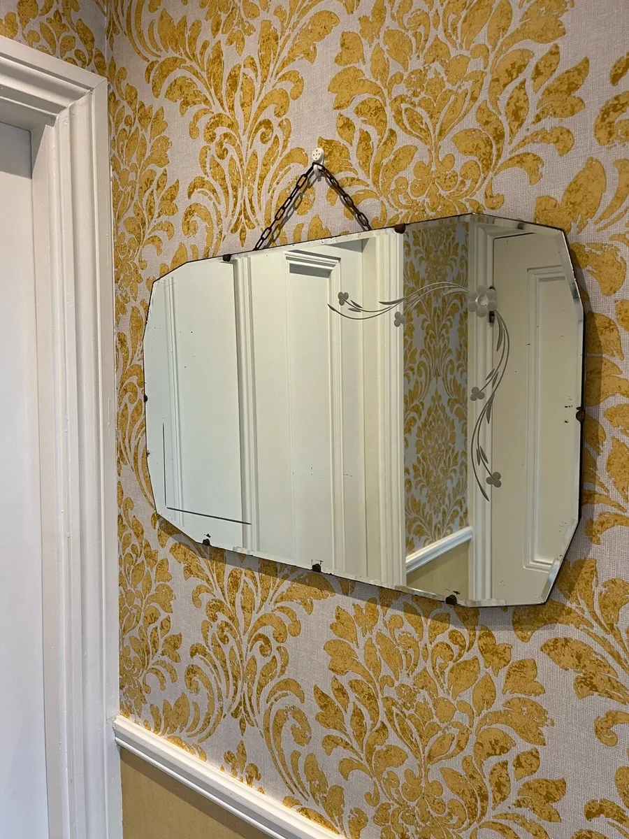 Antique Bevelled Mirror - Image 1