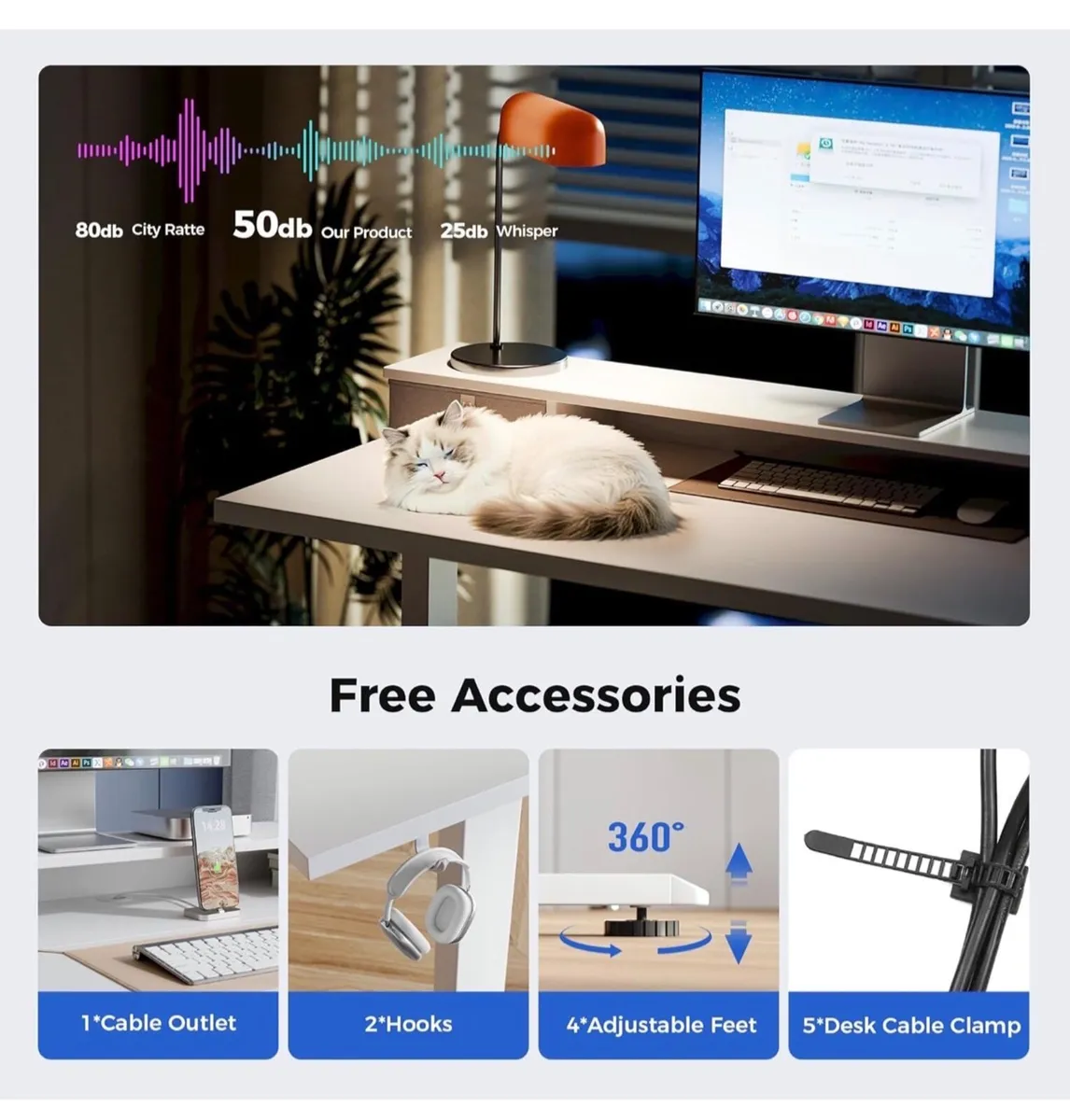 120 x 60 cm, Stable Sit-Stand Desk with Memory Con - Image 4