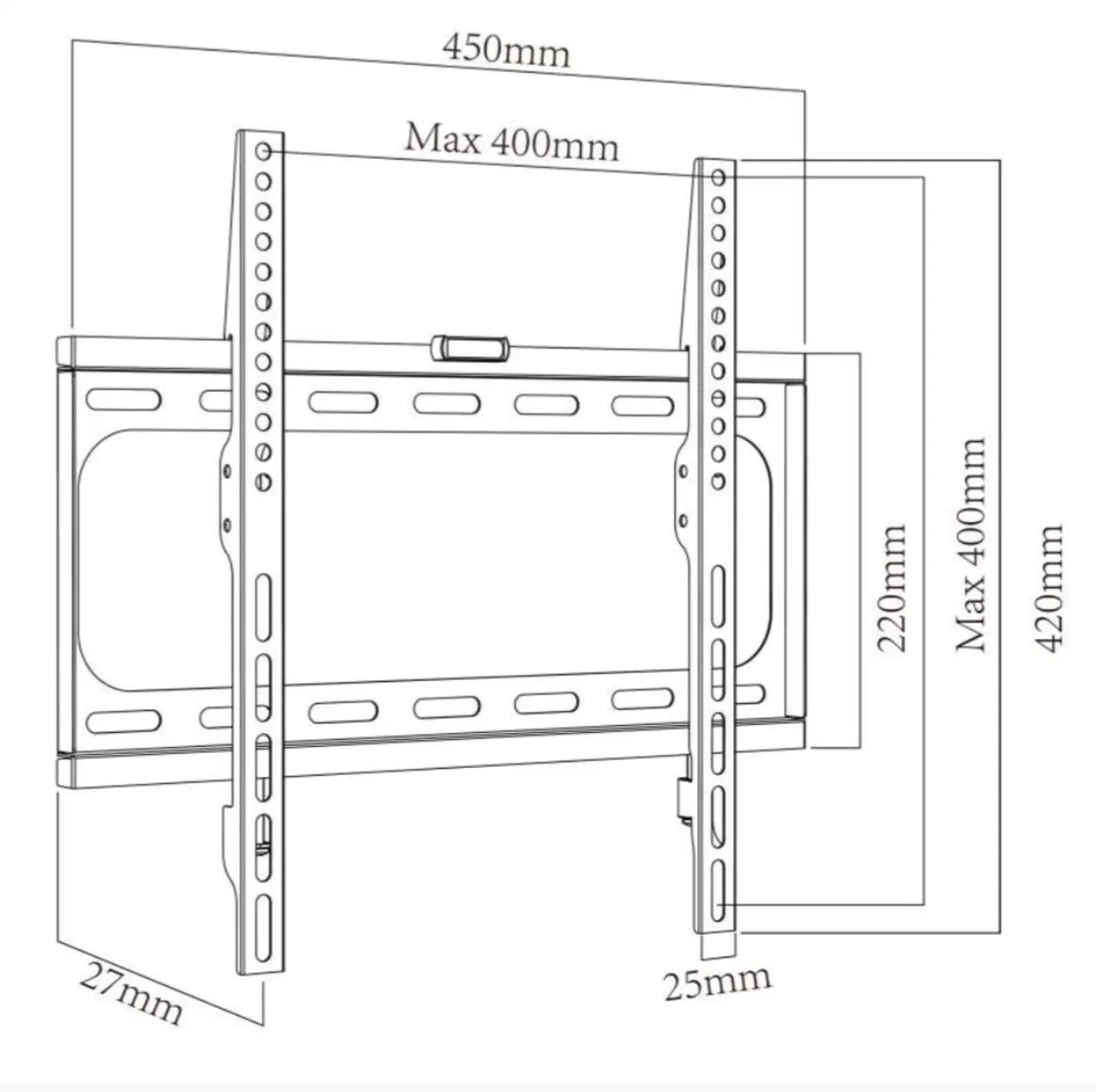 TV Wall Mount Bracket Flat Fixed 32-55" - Image 2