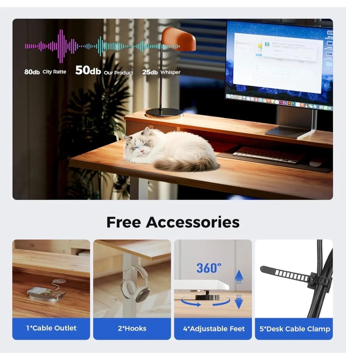 120 x 60 cm, Stable Sit-Stand Desk with Memory Con - Image 3