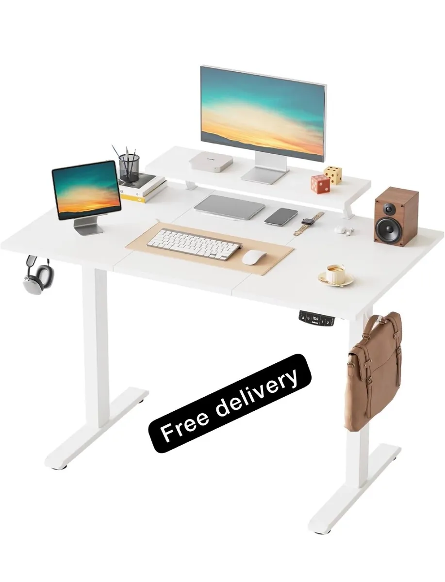 120 x 60 cm Sit-Stand Desk with 2 Memory Buttons - Image 1