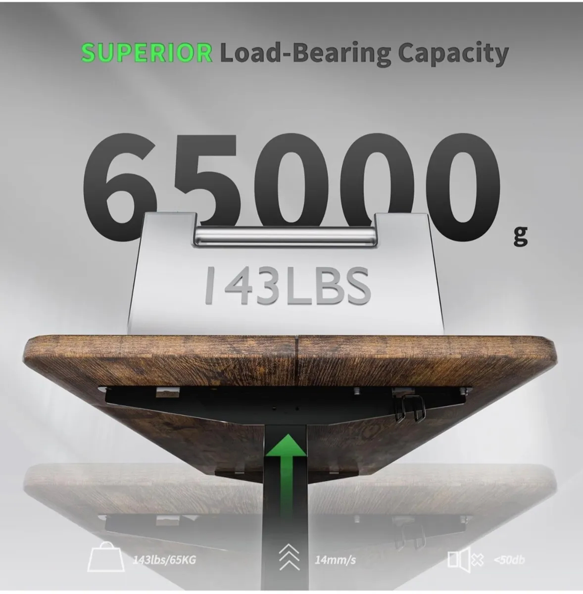 110x60cm, Height Adjustable Desk with Memory Hands - Image 4