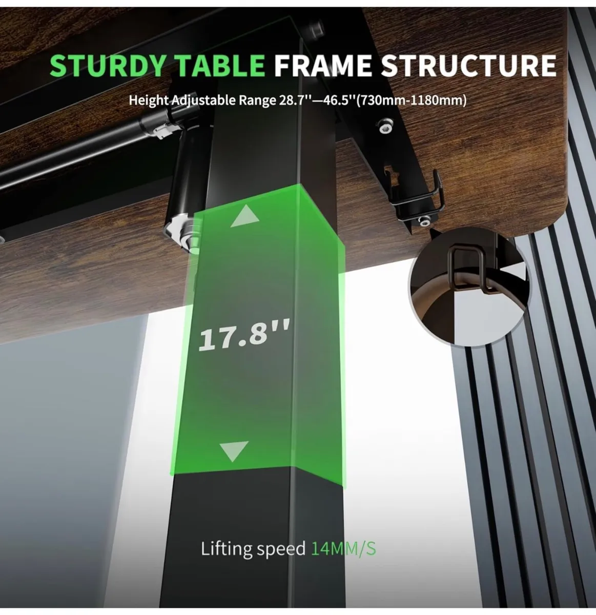 110x60cm, Height Adjustable Desk with Memory Hands - Image 3
