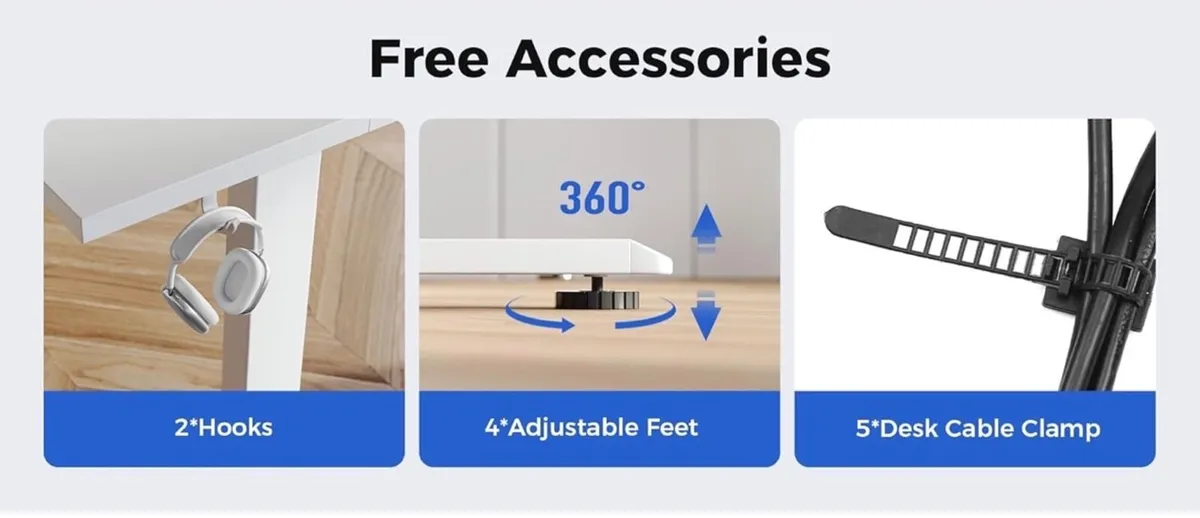 Electric Standing Desk, 120 x 60 cm Height Adjusta - Image 3