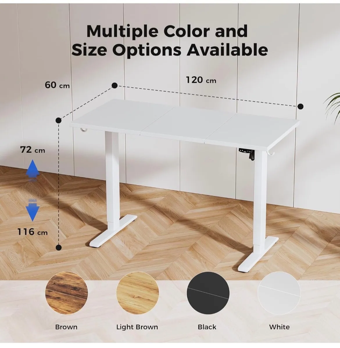Electric Standing Desk, 120 x 60 cm Height Adjusta - Image 1