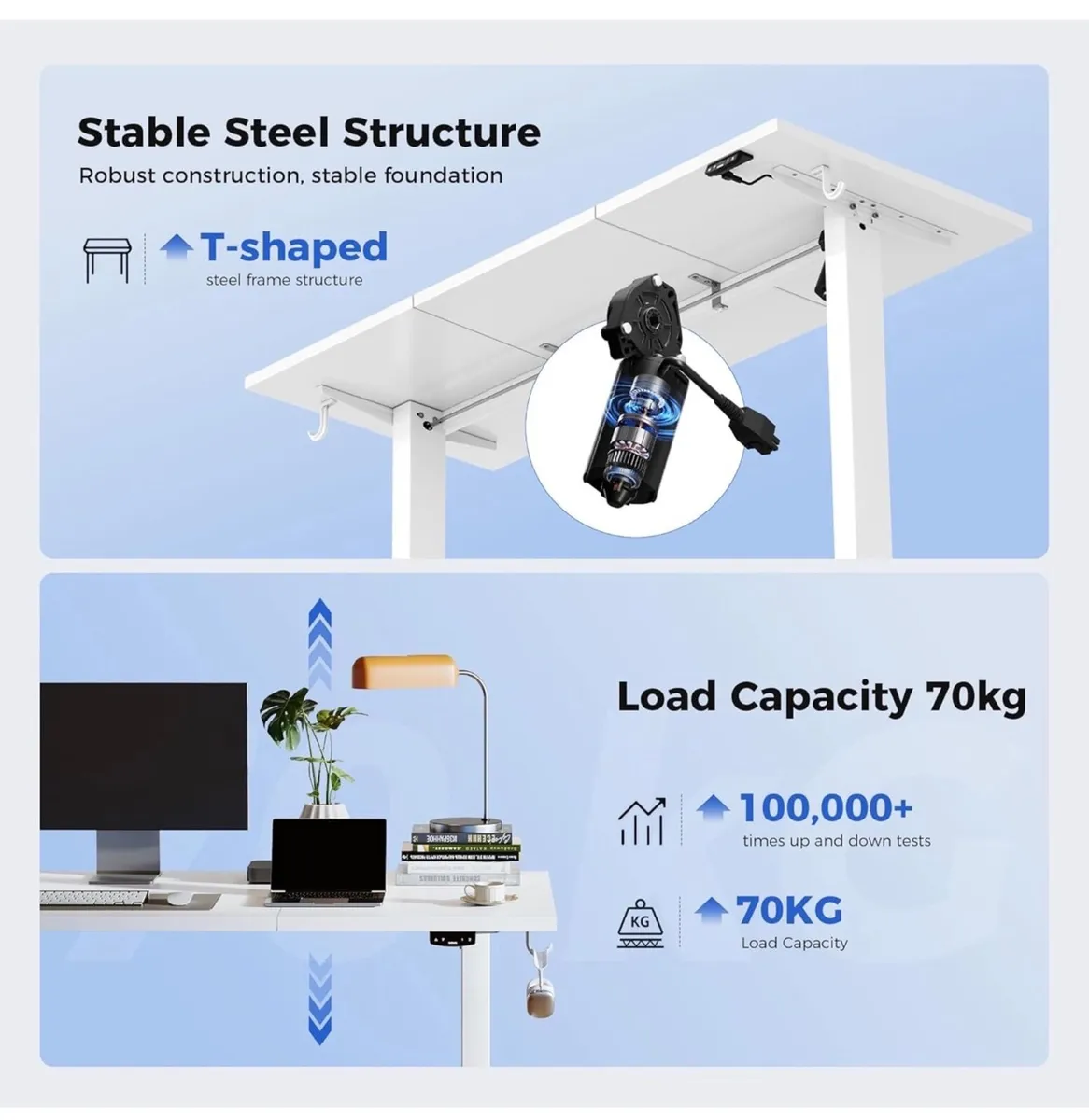 Electric Standing Desk, 120 x 60 cm Height Adjusta - Image 3