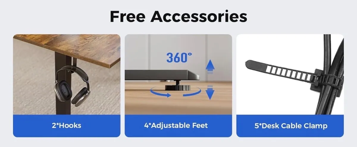 Electric Standing Desk, 120 x 60 cm Height Adjust - Image 4