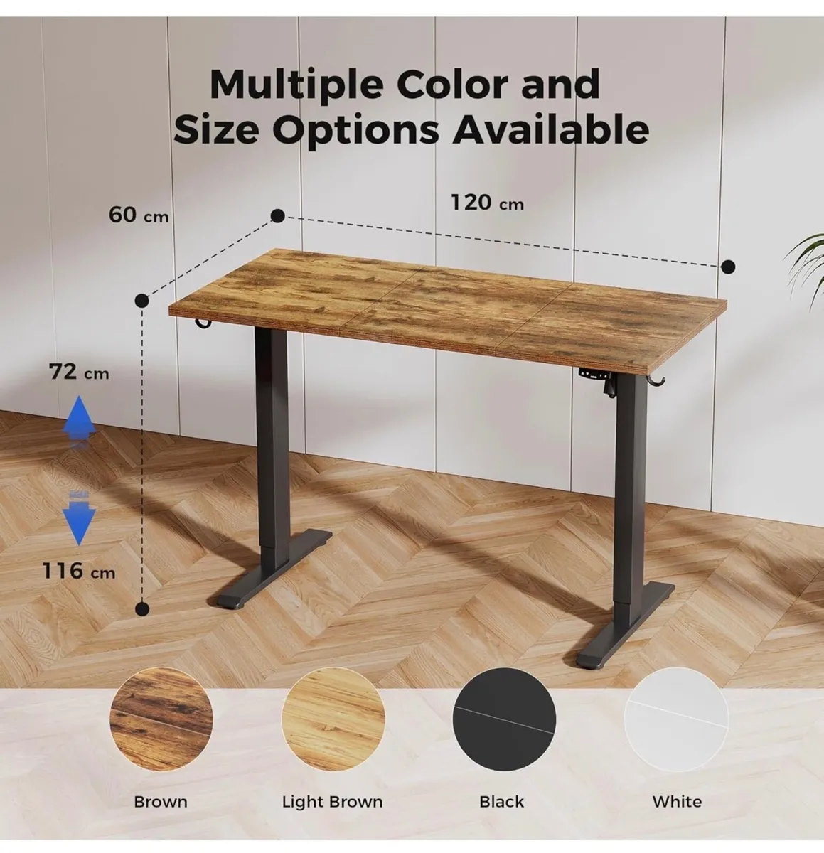 Electric Standing Desk, 120 x 60 cm Height Adjust - Image 2