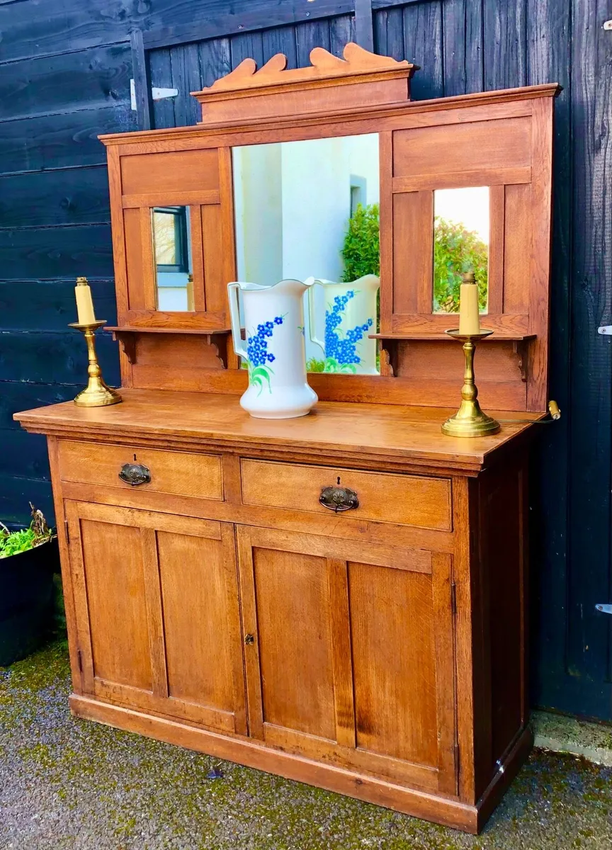 Antique Oak Sideboard - Image 3