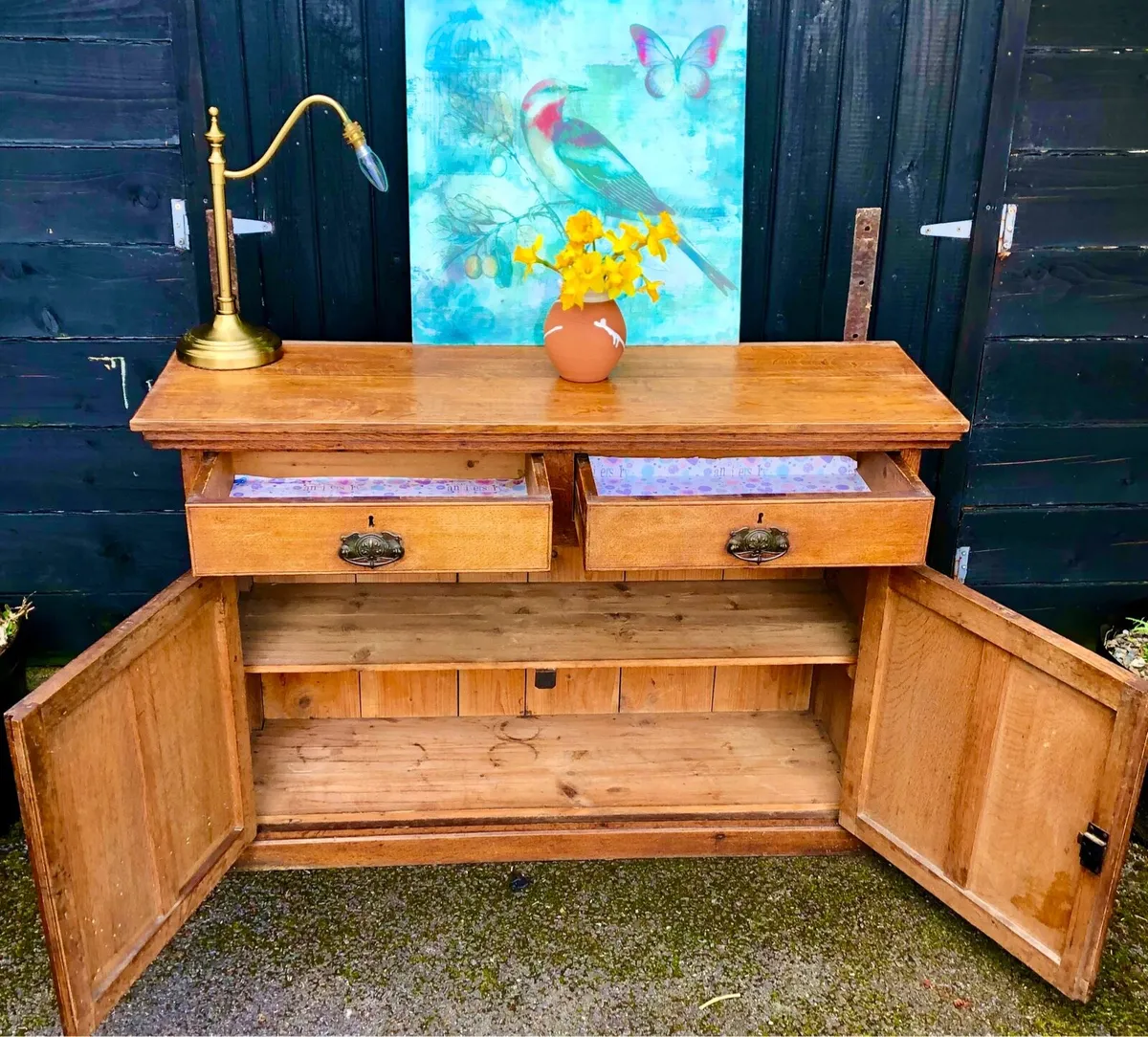 Antique Oak Sideboard - Image 4