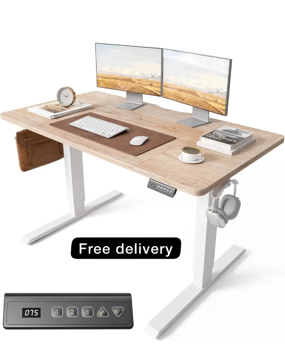 120 x 60cm Sit Stand Electric Home Office Desk wit - Image 1