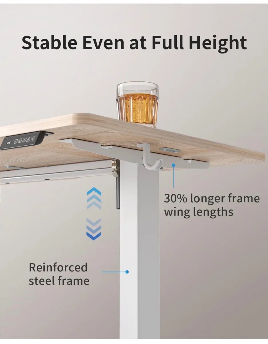 120 x 60cm Sit Stand Electric Home Office Desk wit - Image 4