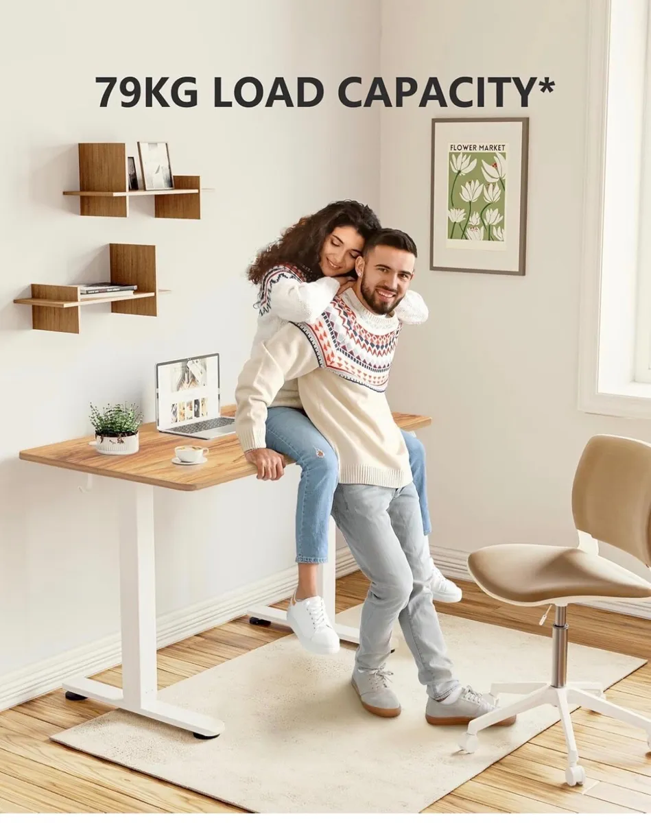 100 x 60cm Sit Stand Electric Home Office Desk wit - Image 4