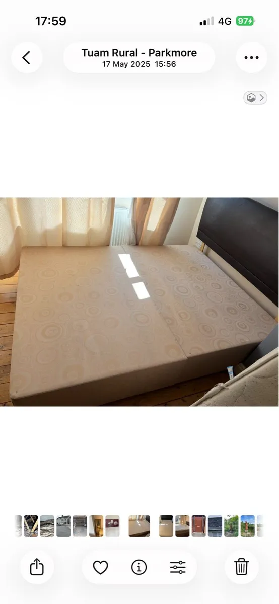 King size bed with mattress 1400 springs - Image 2