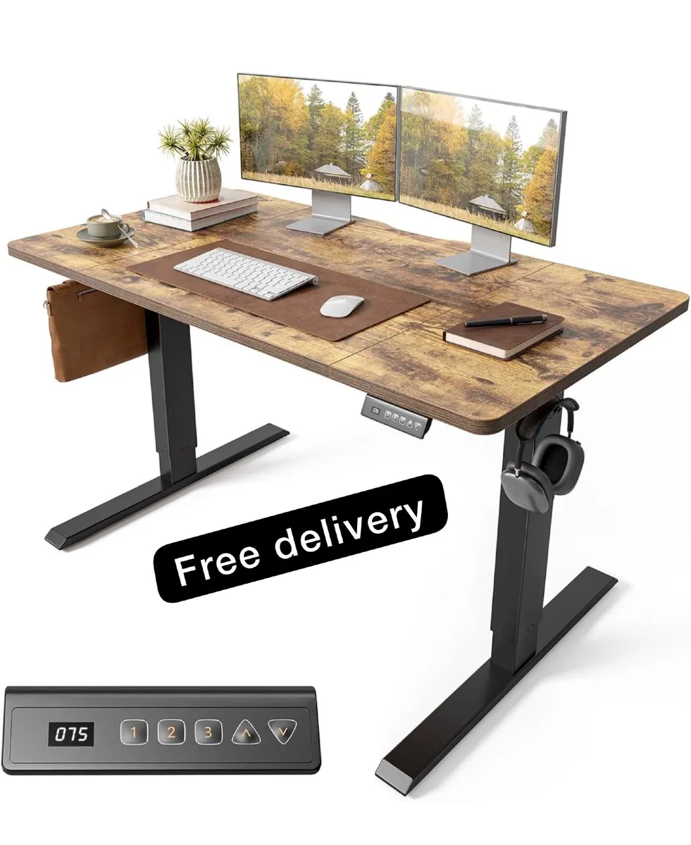 120 x 60cm Sit Stand Electric Home Office Desk wit - Image 1