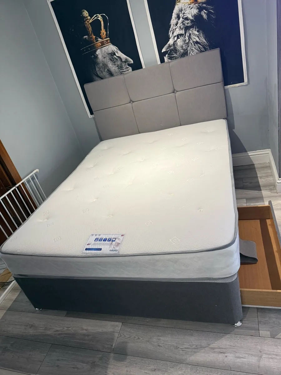 King size bed and mattress - Image 2