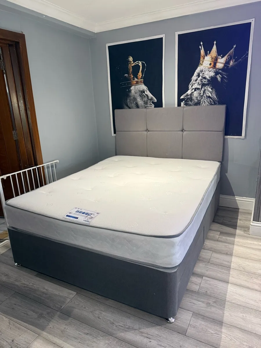 King size bed and mattress - Image 1