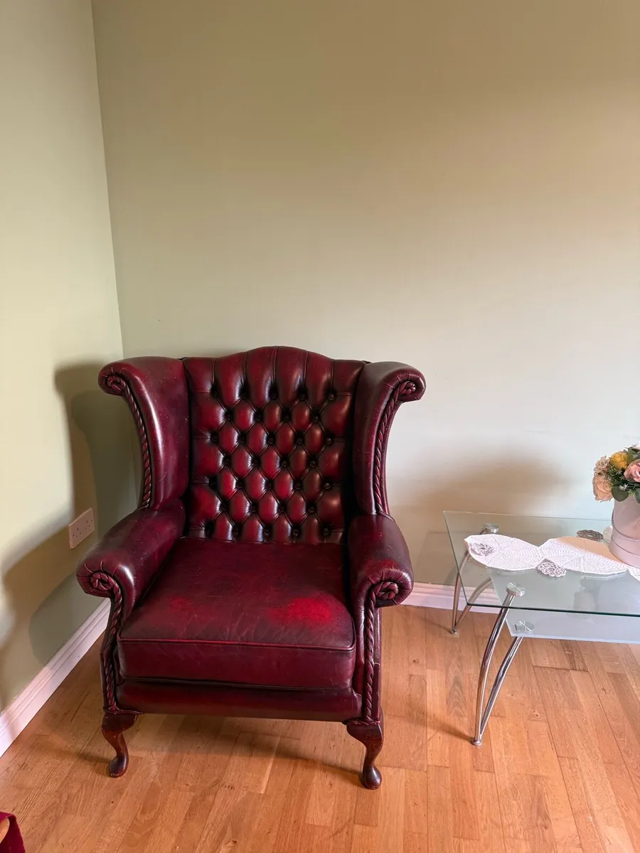 Vintage Oxblood Chesterfield armchair - Image 1