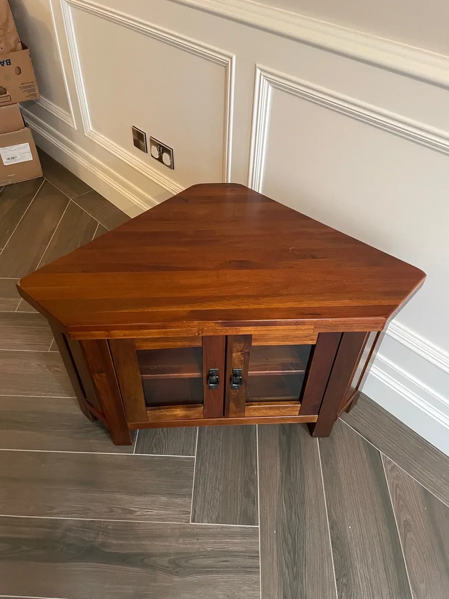 3 piece suite + solid oak tv stand - Image 1