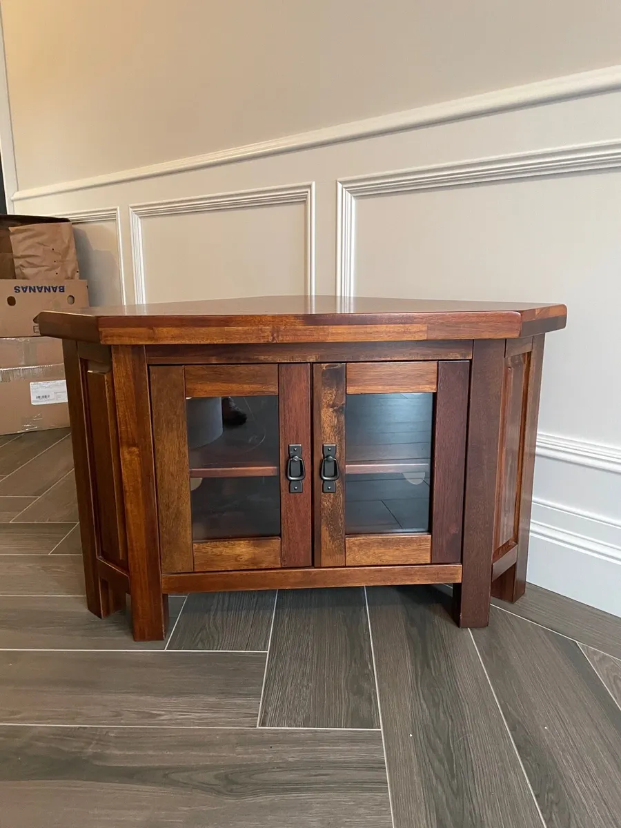 3 piece suite + solid oak tv stand - Image 2