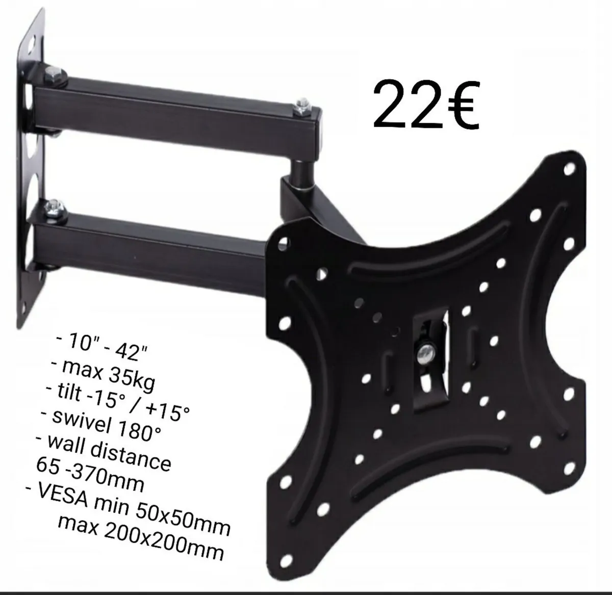 TV Wall Mount Bracket Tilt Swivel 10-42" TV - Image 1