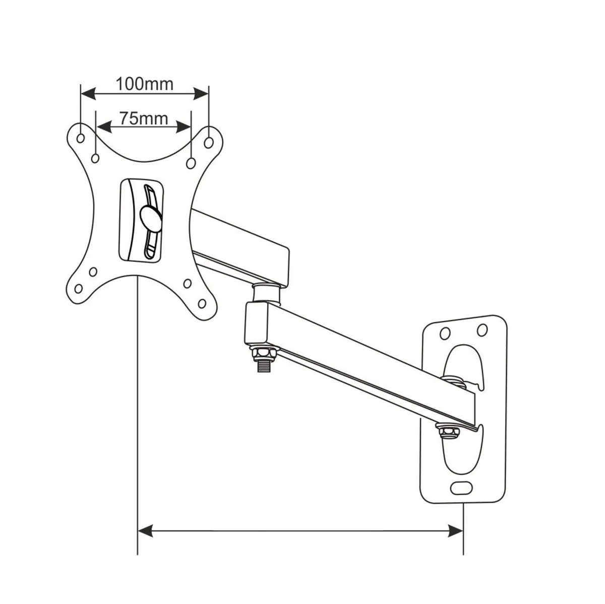 TV Monitor Wall Mount Bracket Tilt Swivel 13-27" - Image 2