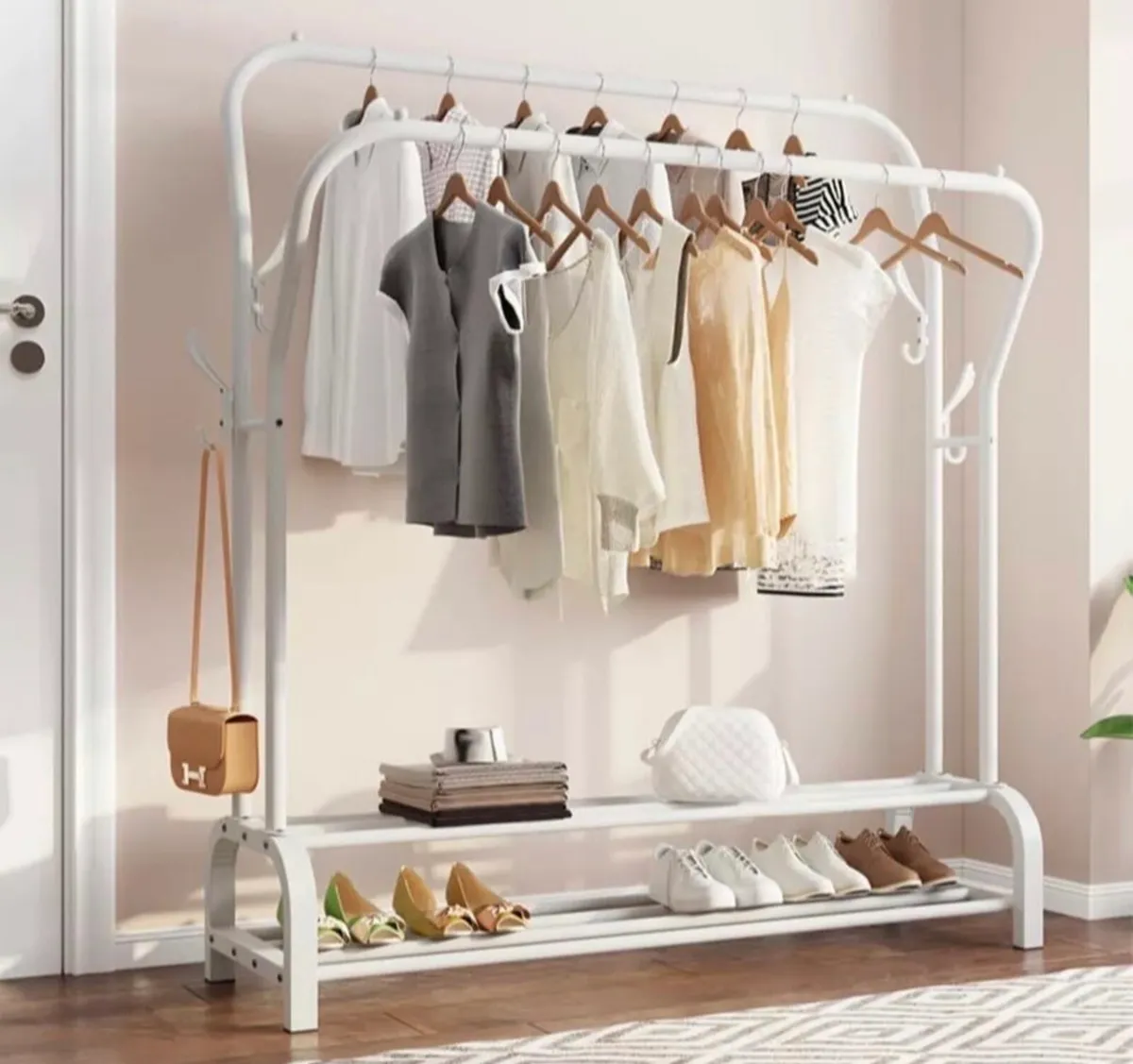 NEW Double Clothes Rail Rack black or white - Image 3
