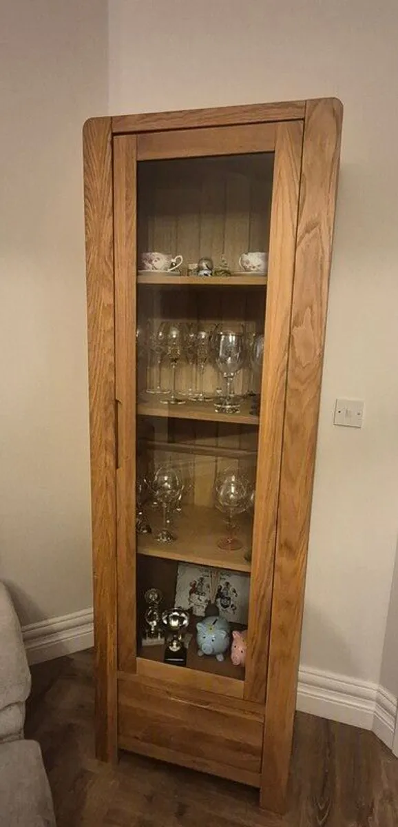 Oak sideboard and display cabinet - Image 1