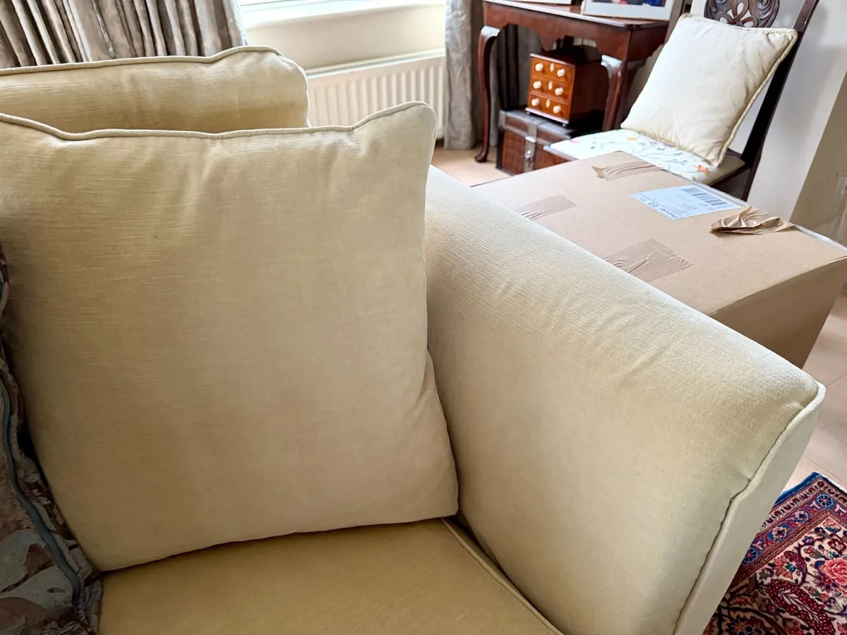 Pair of Matching Cream Velvet Sofas – 3–4 Seaters - Image 3